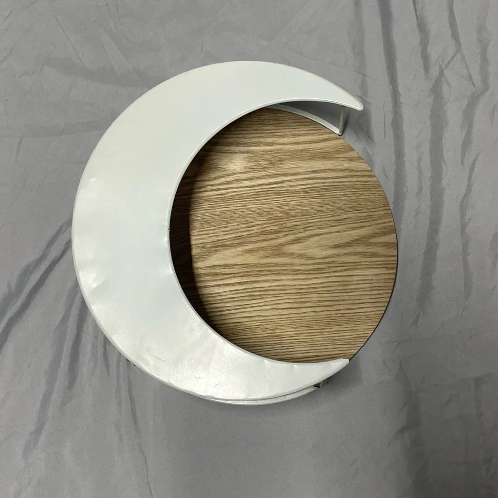Modern White and Brown Crescent Display Shelf